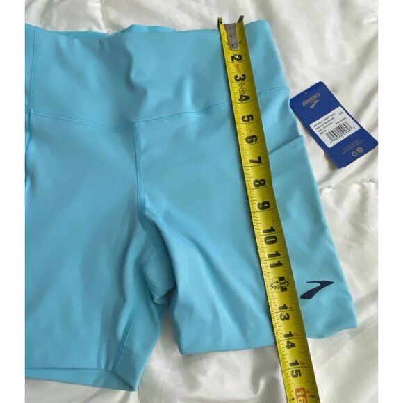 Brooks Women Size Medium Method 5” Short Tights Vivid Teal Wicking 4 Way Stretch - Picture 7 of 10